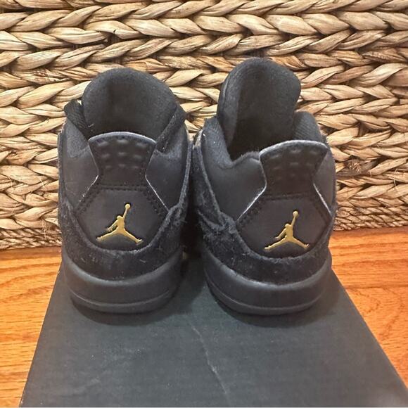 Jordan 4 Retro Sneakers sz 5c Black on Black Retro 4 Sneakers toddler sz 5 - Picture 6 of 9